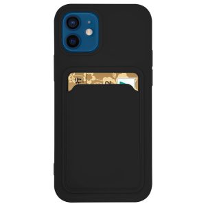 Case For iPhone 13 Pro Silicone Card Holder Black